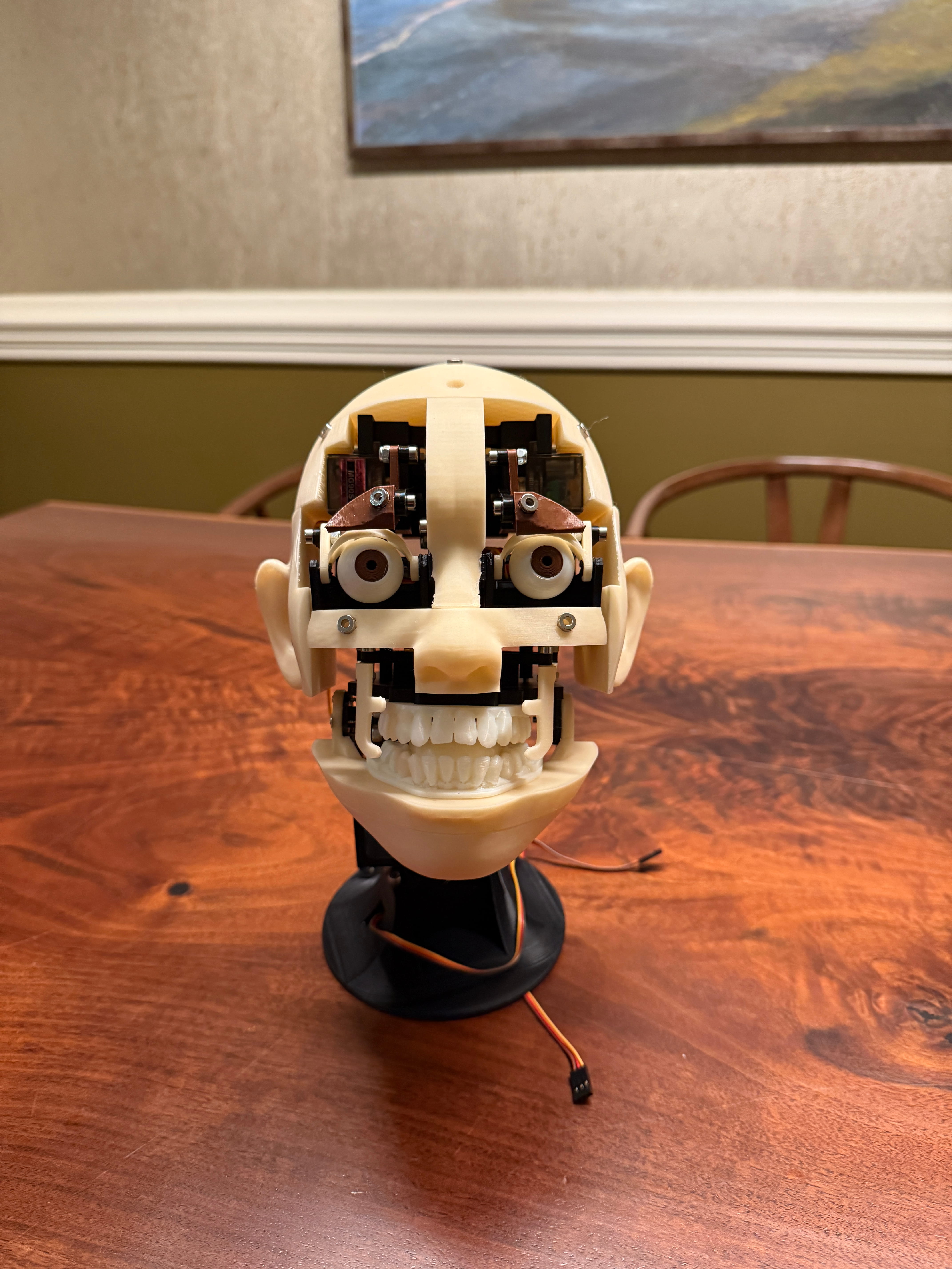 Front view of the assembled Animatronic Head V3