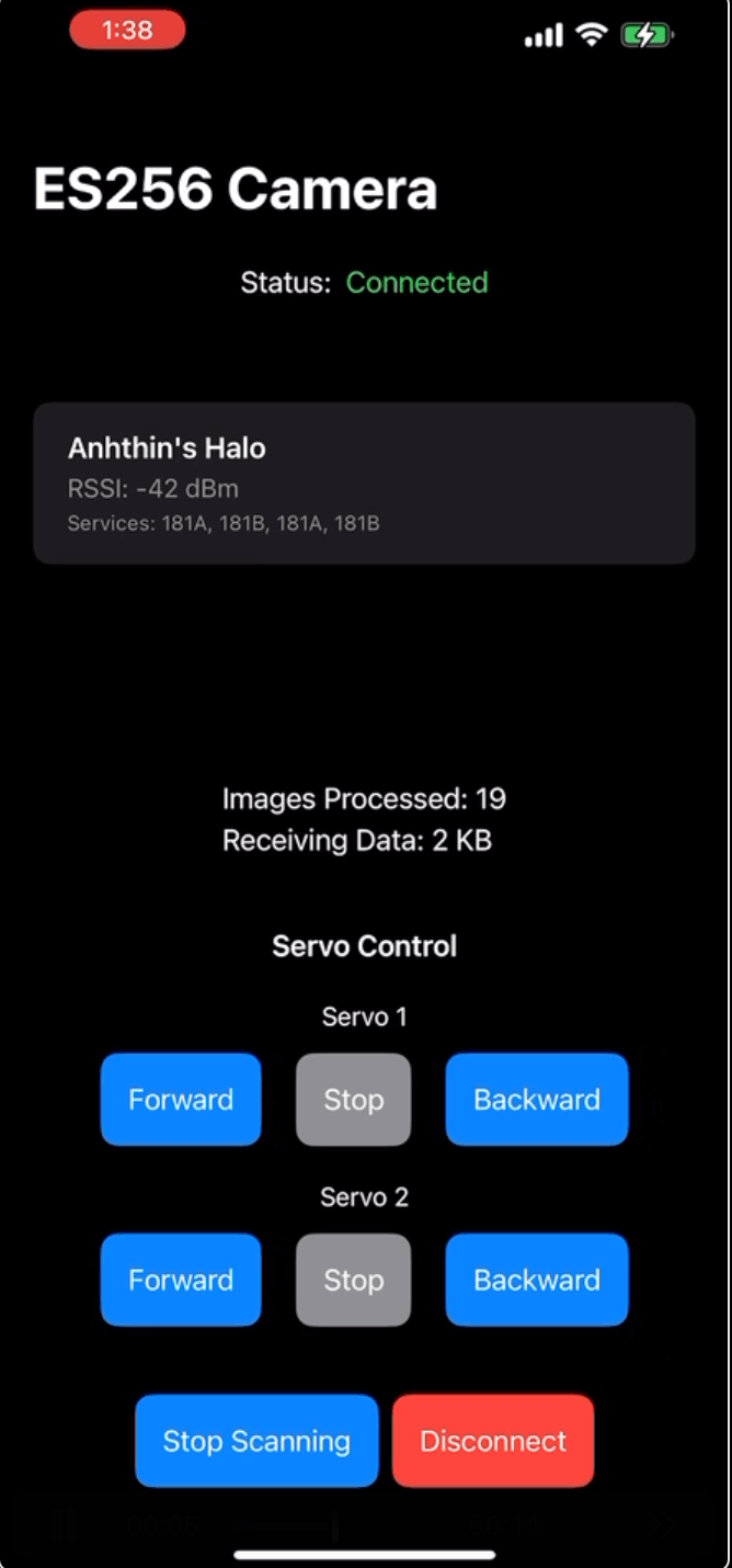 iOS app secondary interface